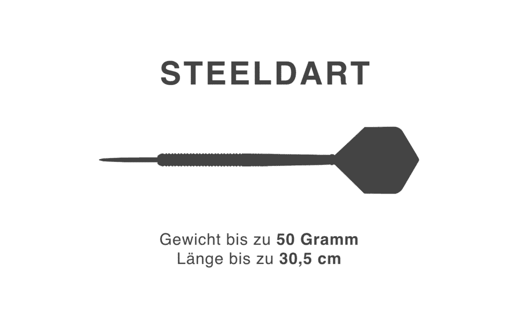 Steeldarts maximales Gewicht und Länge